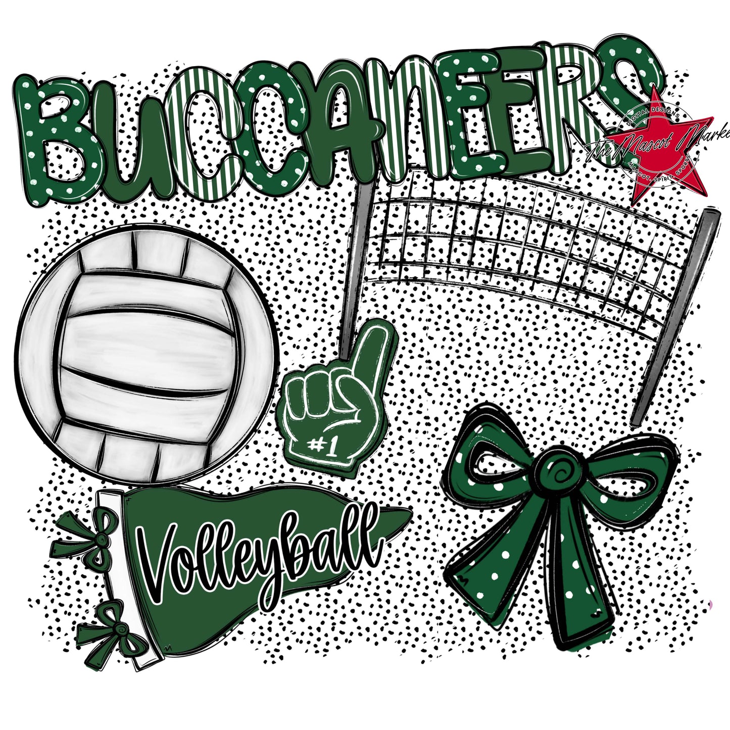 Buccaneers Volleyball Spirit-Green