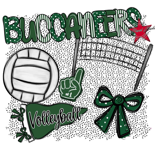 Buccaneers Volleyball Spirit-Green