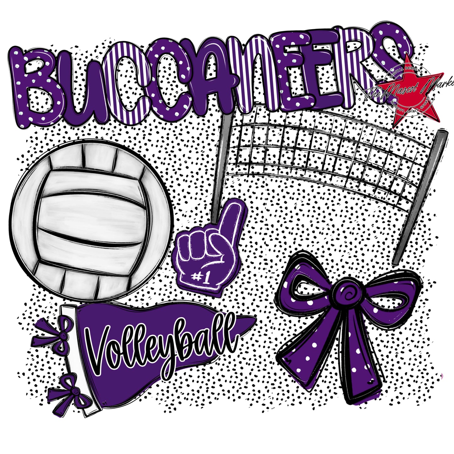 Buccaneers Volleyball Spirit-Purple