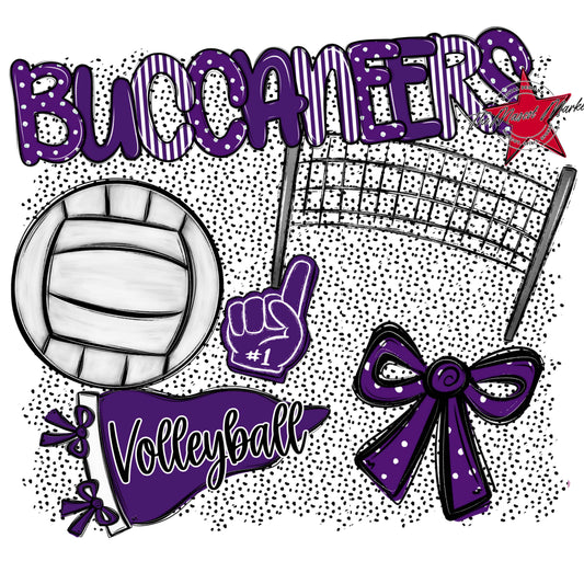 Buccaneers Volleyball Spirit-Purple