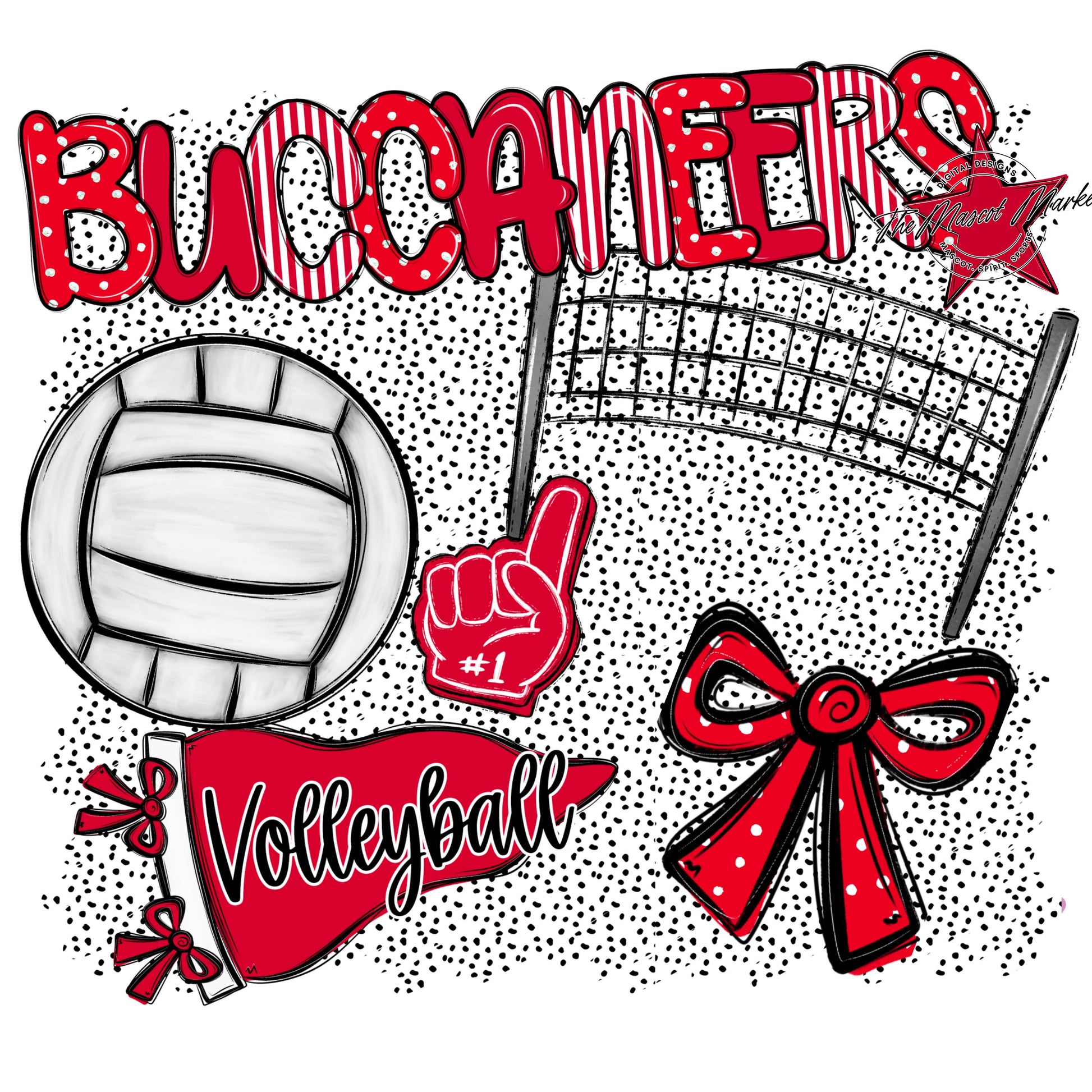 Buccaneers Volleyball Spirit-Red