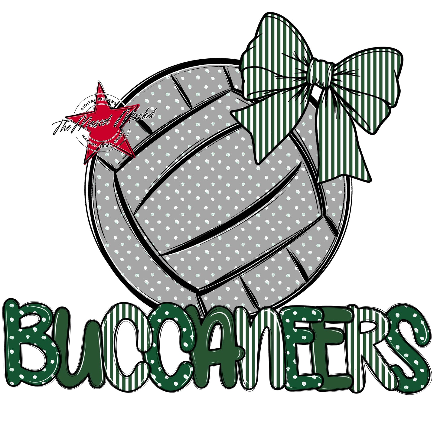 Buccaneers Volleyball Spirit Design-Green