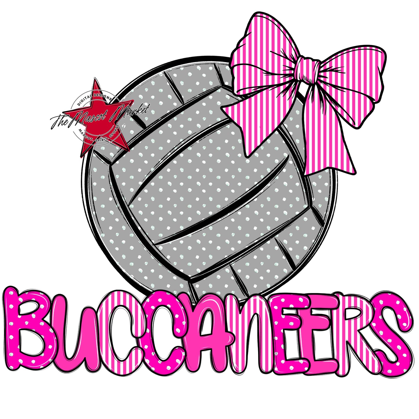 Buccaneers Volleyball Spirit Design-Pink