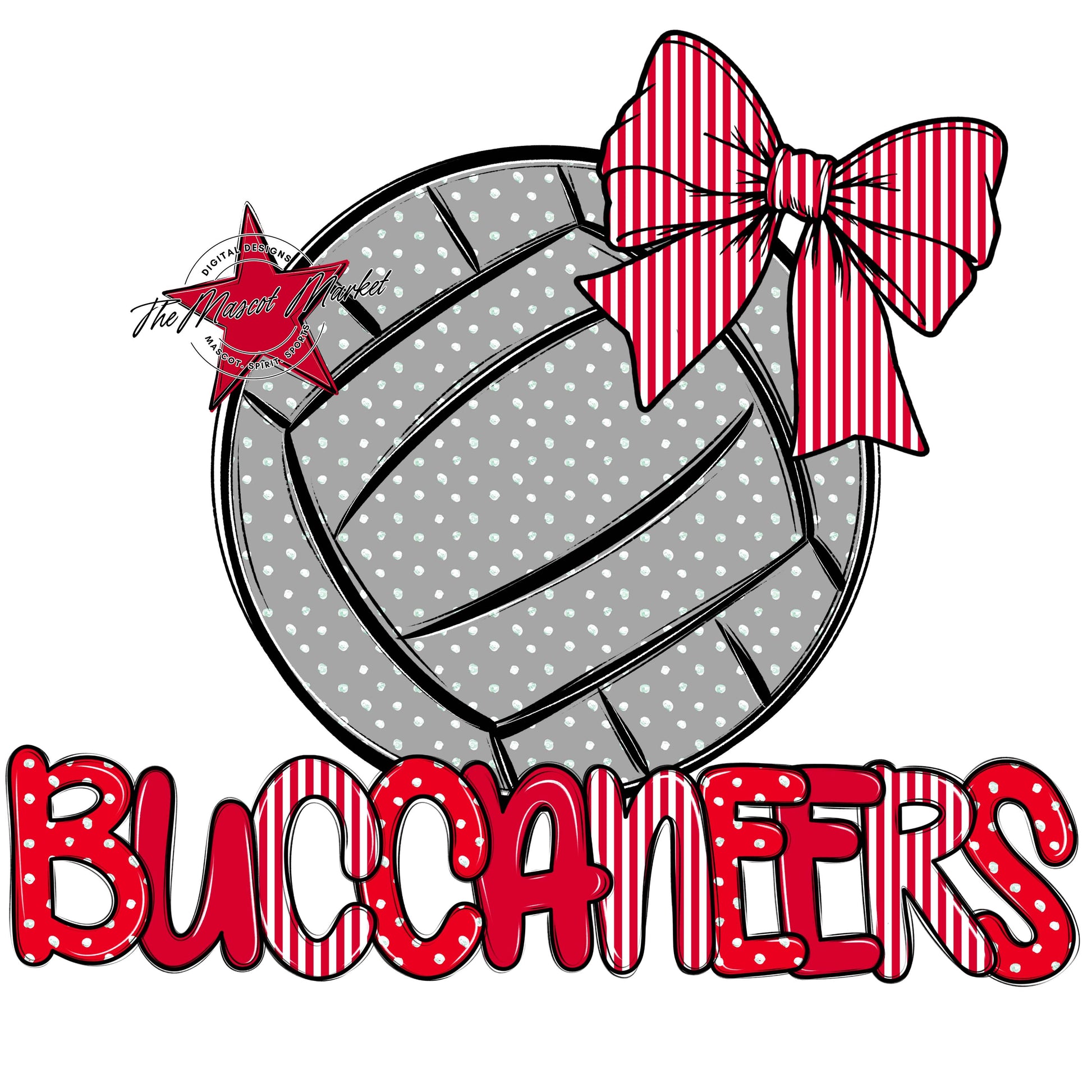 Buccaneers Volleyball Spirit Design-Red