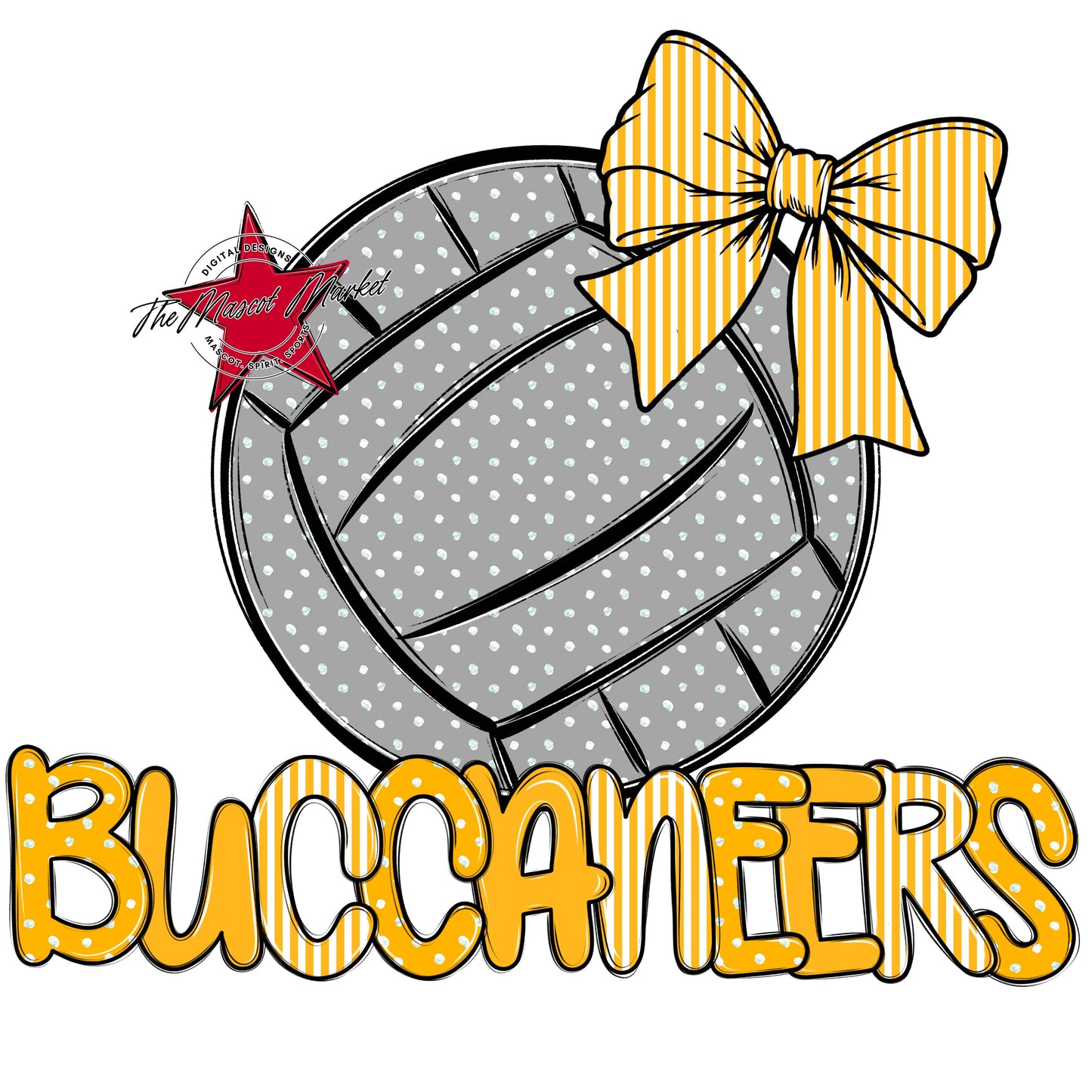 Buccaneers Volleyball Spirit Design-Yellow