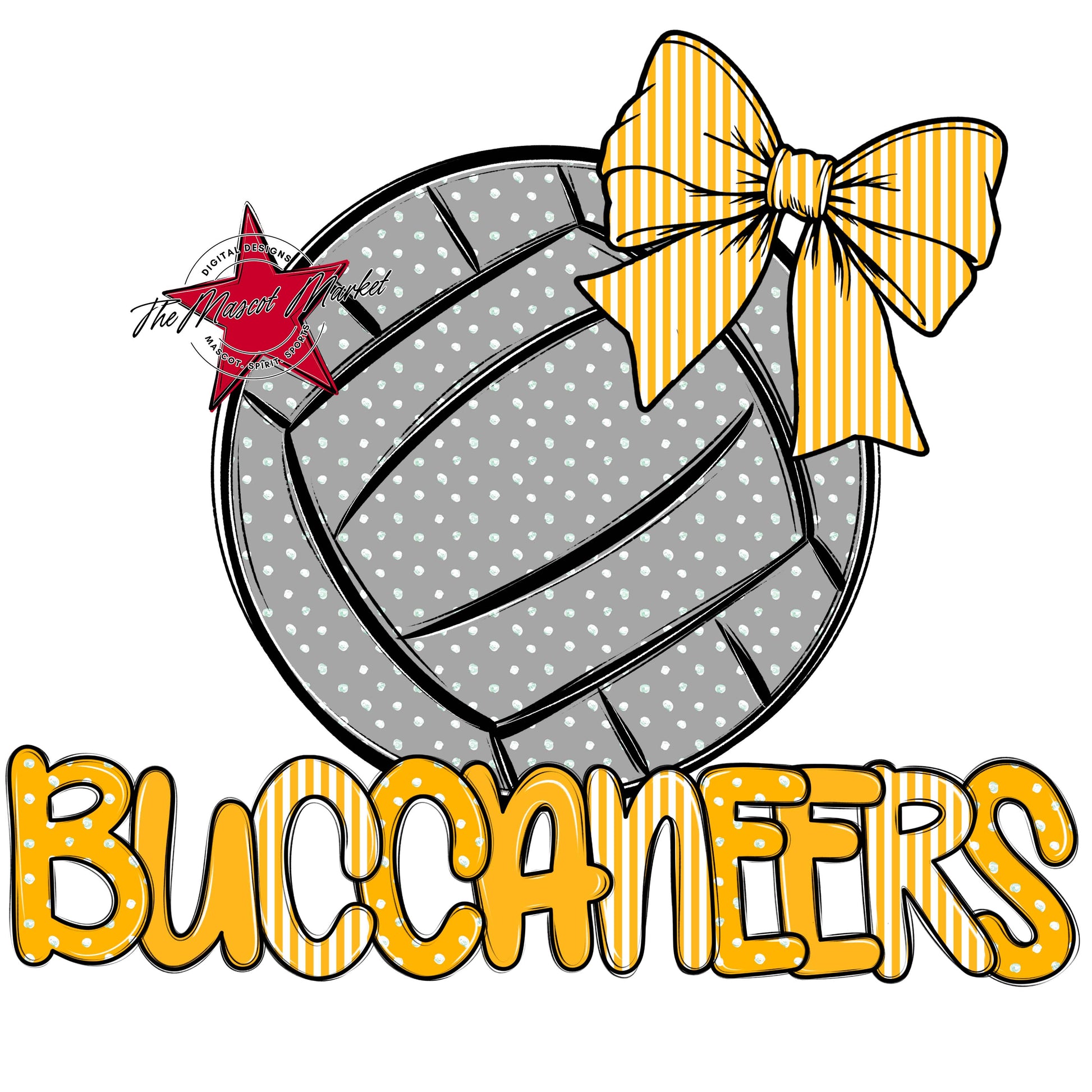 Buccaneers Volleyball Spirit Design-Yellow