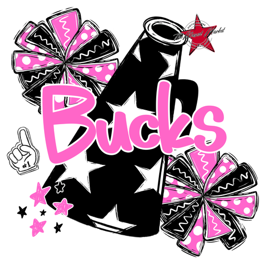 Bucks Alpha Megaphone Design-Baby Pink