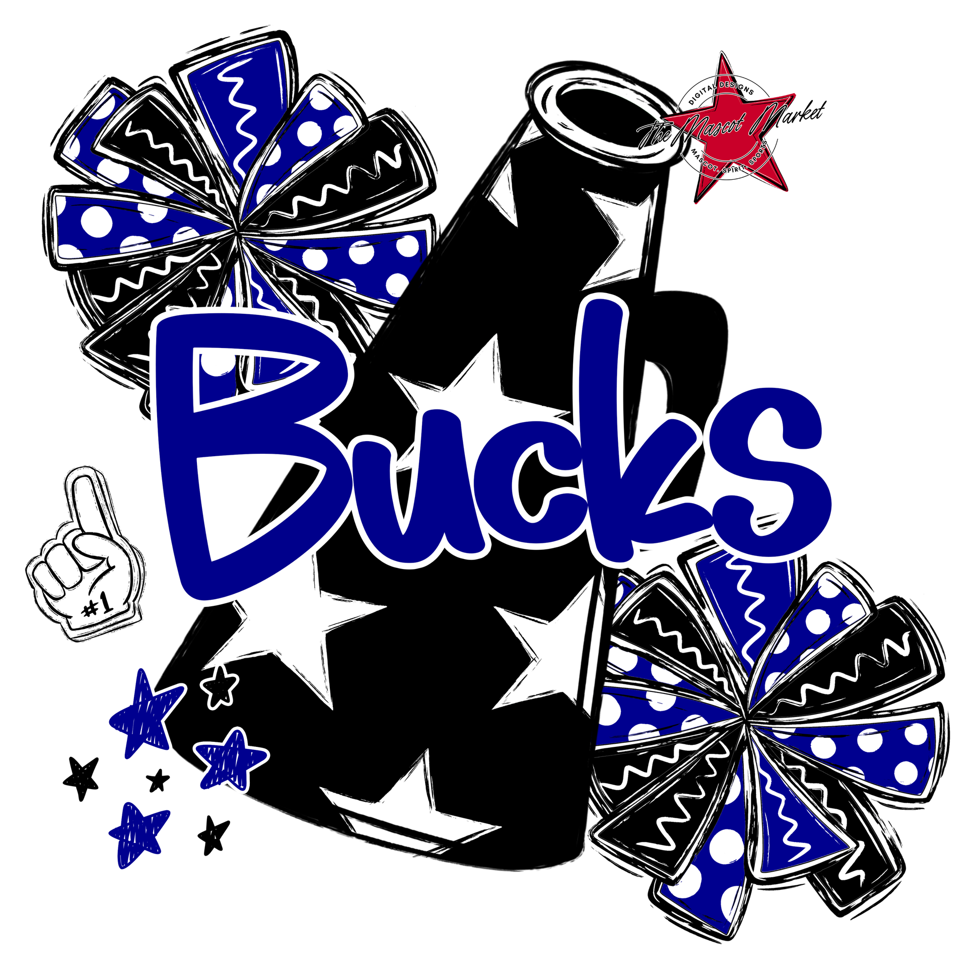 Bucks Alpha Megaphone Design-Blue