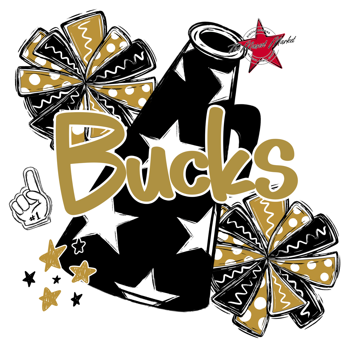 Bucks Alpha Megaphone Design-Gold