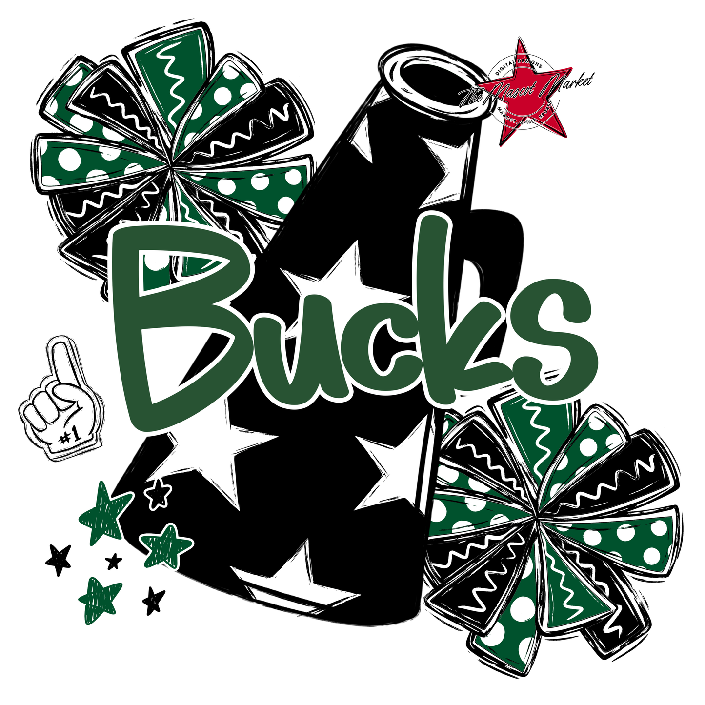 Bucks Alpha Megaphone Design-Green