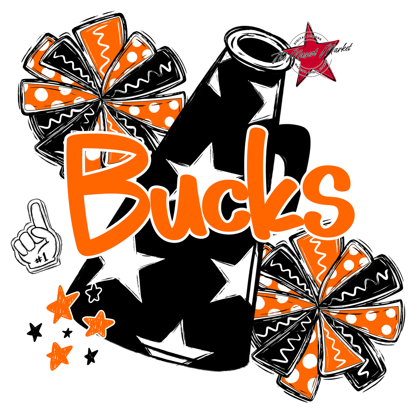Bucks Alpha Megaphone Design-Orange