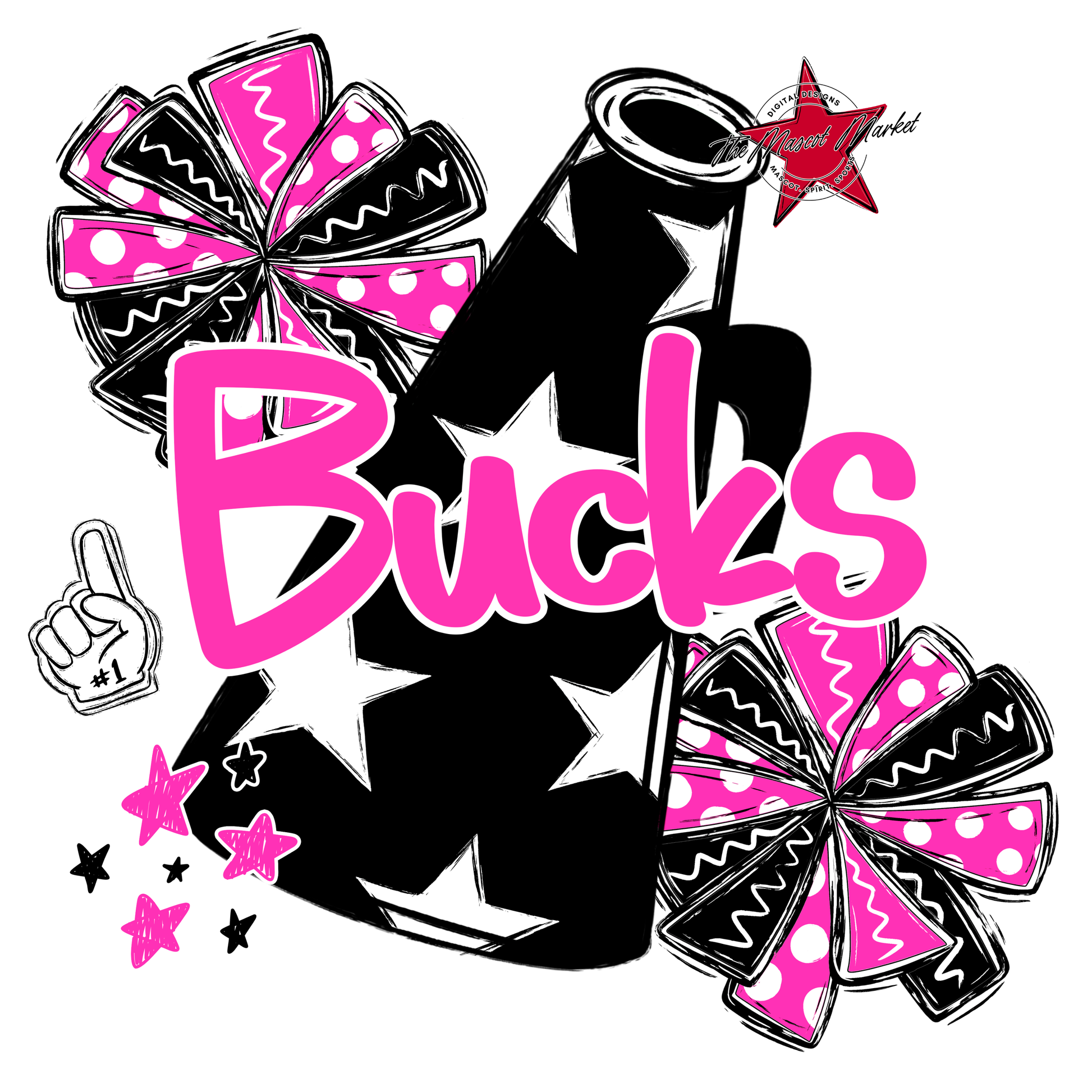 Bucks Alpha Megaphone Design-Pink