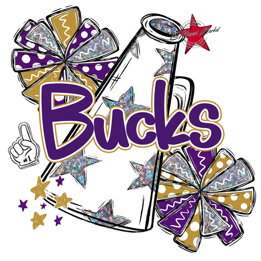 Bucks Alpha Megaphone Design-Purple-Gold