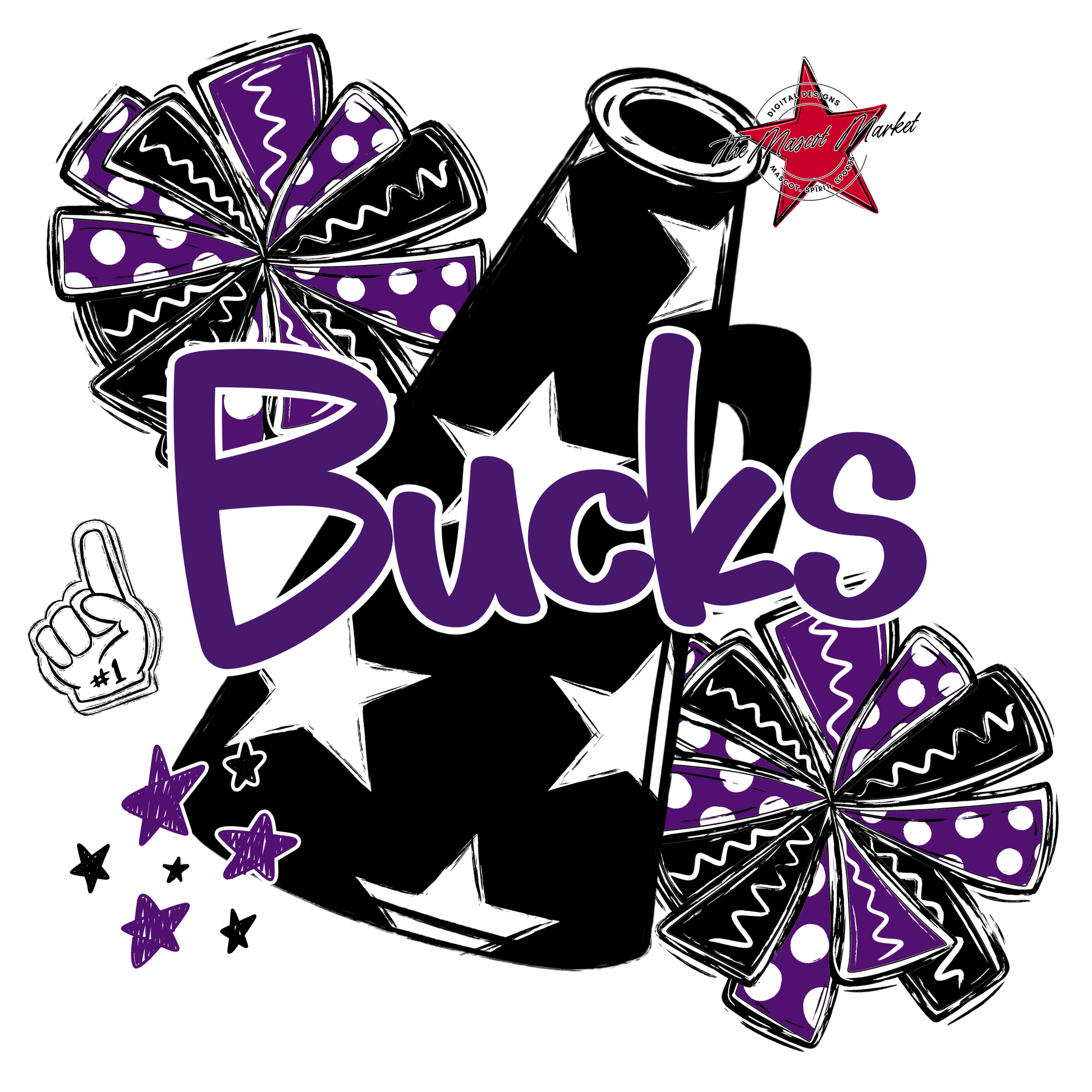 Bucks Alpha Megaphone Design-Purple
