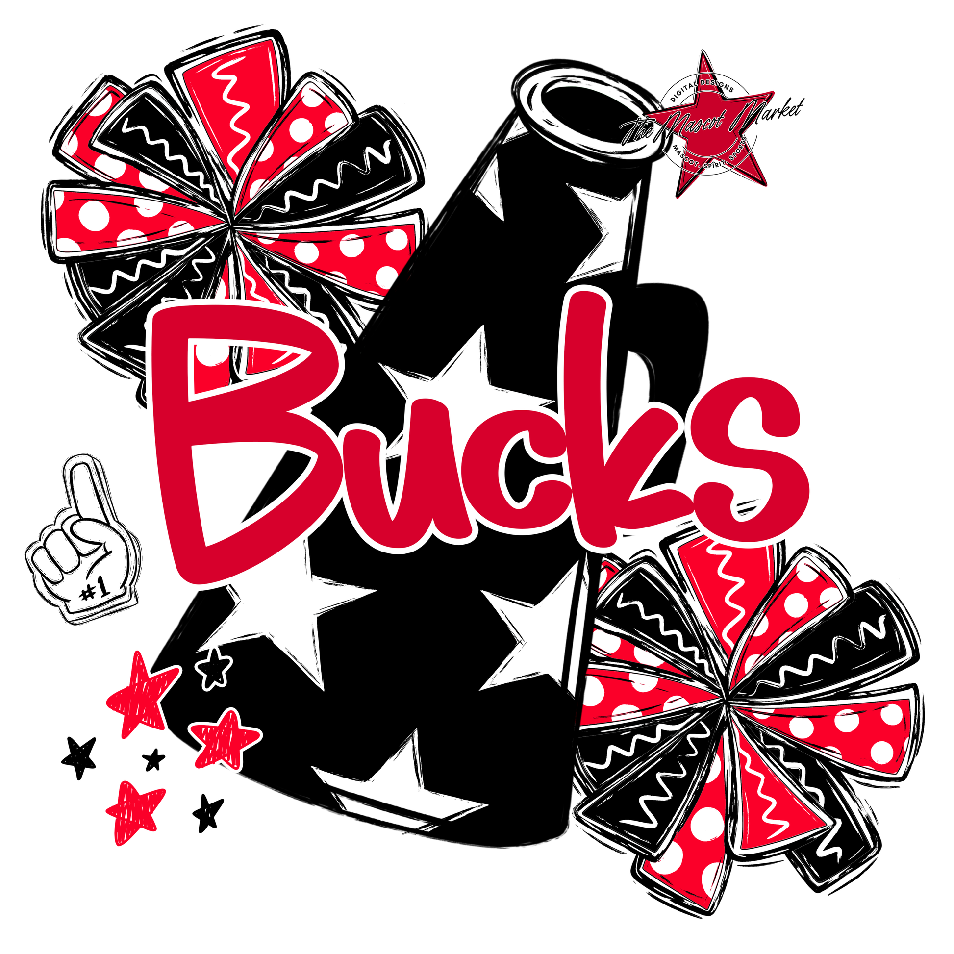 Bucks Alpha Megaphone Design-Red