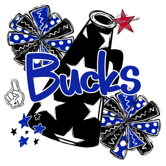 Bucks Alpha Megaphone Design-Royal Blue