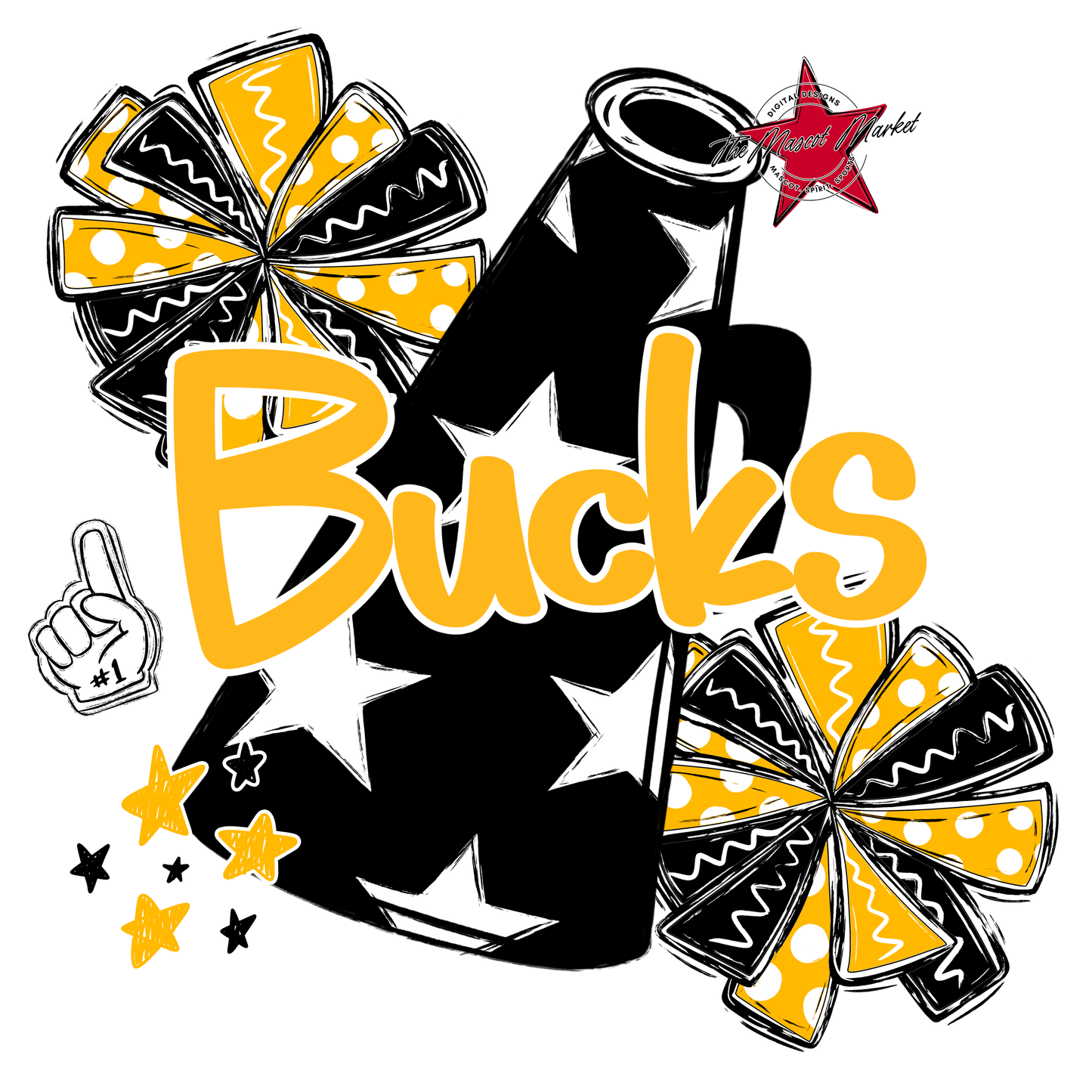 Bucks Alpha Megaphone Design-Yellow