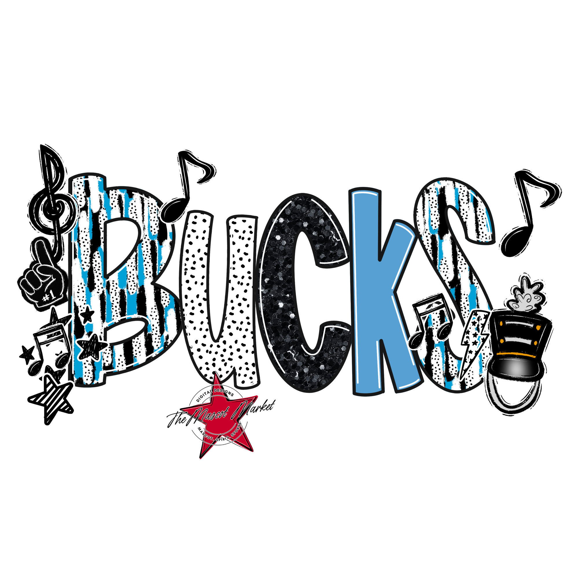 Bucks Band Scrape-Carolina Blue