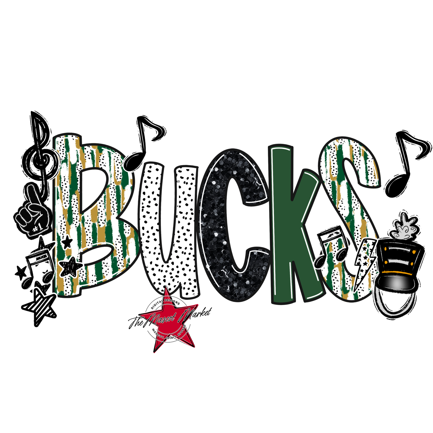 Bucks Band Scrape-Green-Gold