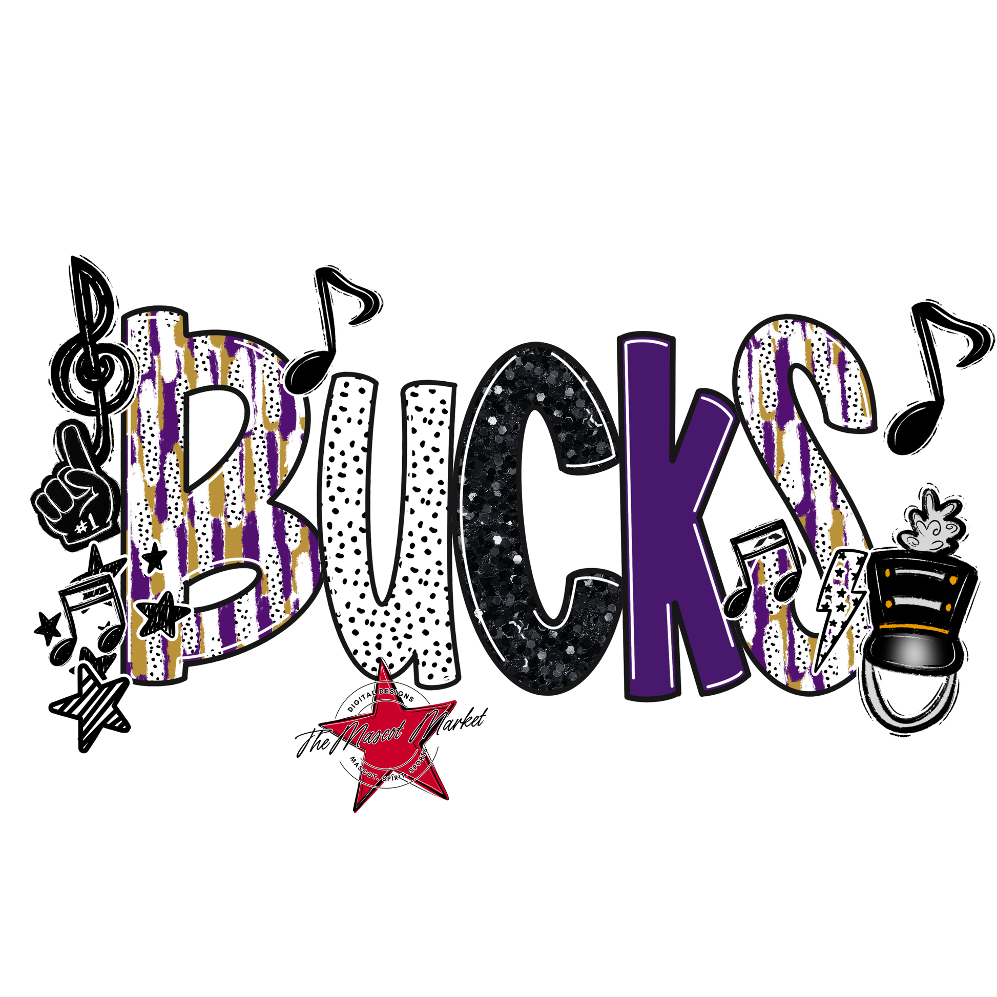 Bucks Band Scrape-Purple-Gold
