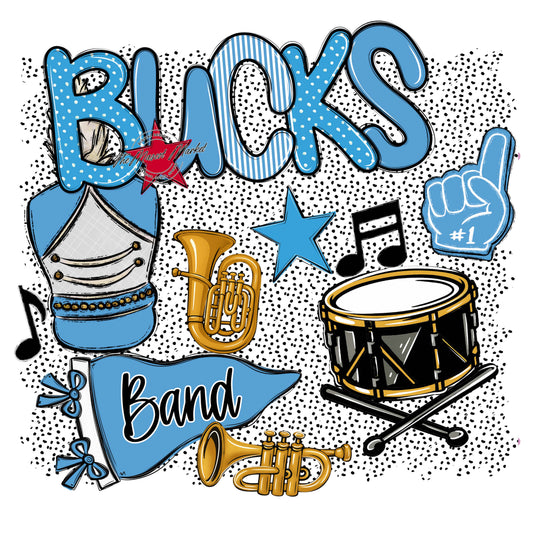 Bucks Band Spirit-Carolina Blue