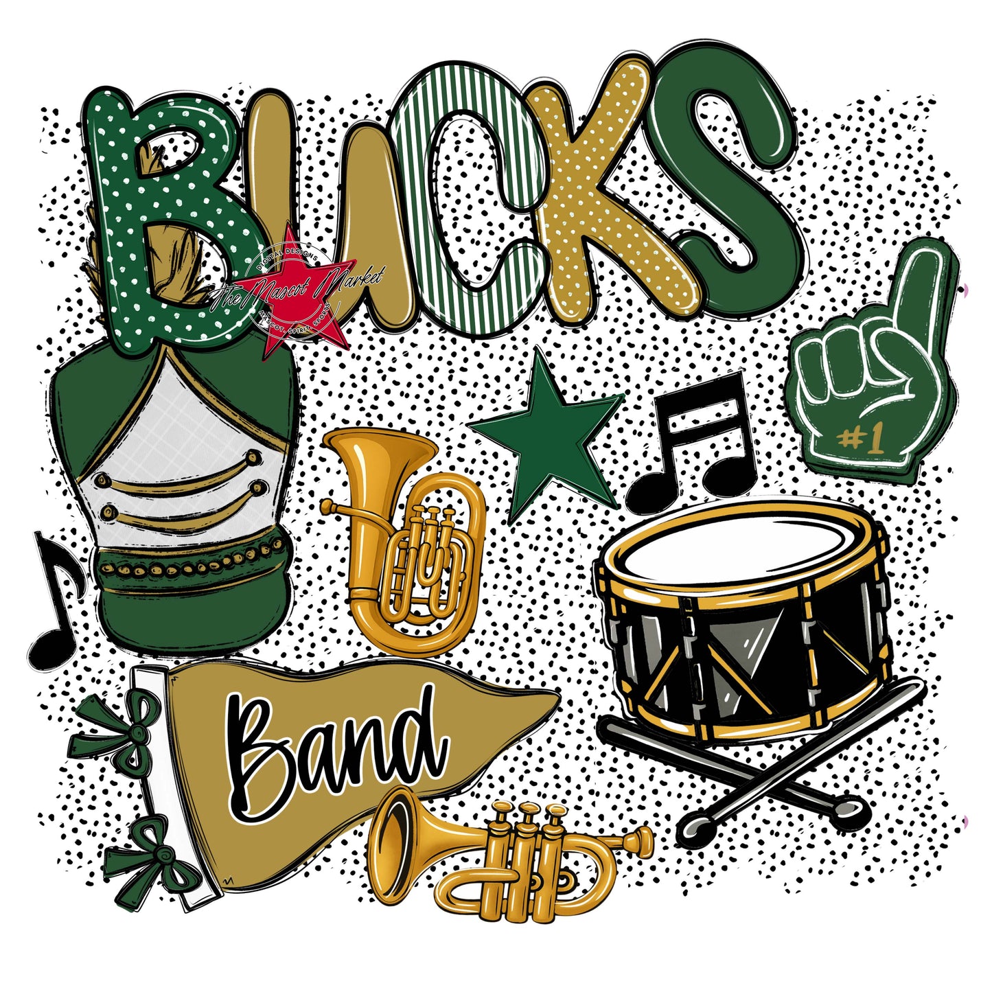 Bucks Band Spirit-Green & Gold