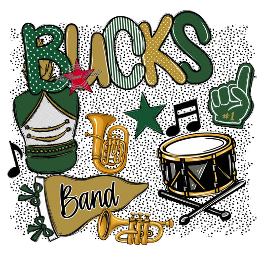 Bucks Band Spirit-Green & Gold