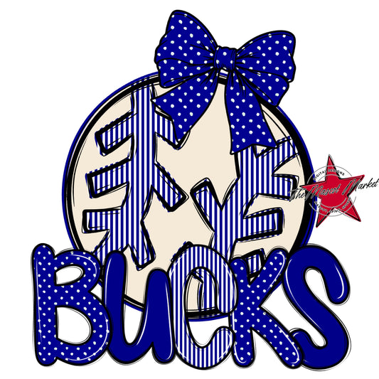 Bucks Baseball-Softball Spirit Design-Blue