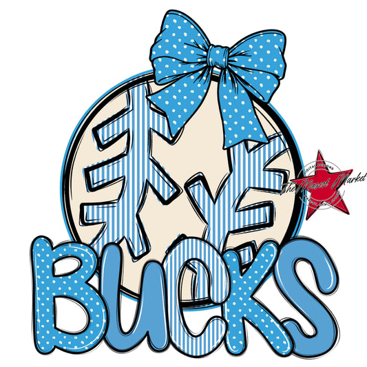 Bucks Baseball-Softball Spirit Design-Carolina Blue