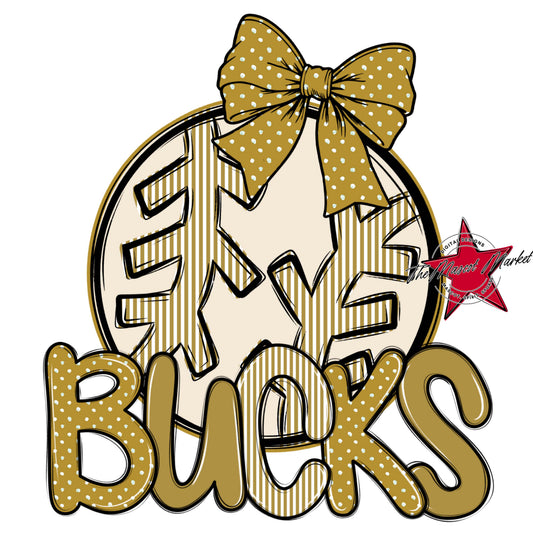 Bucks Baseball-Softball Spirit Design-Gold