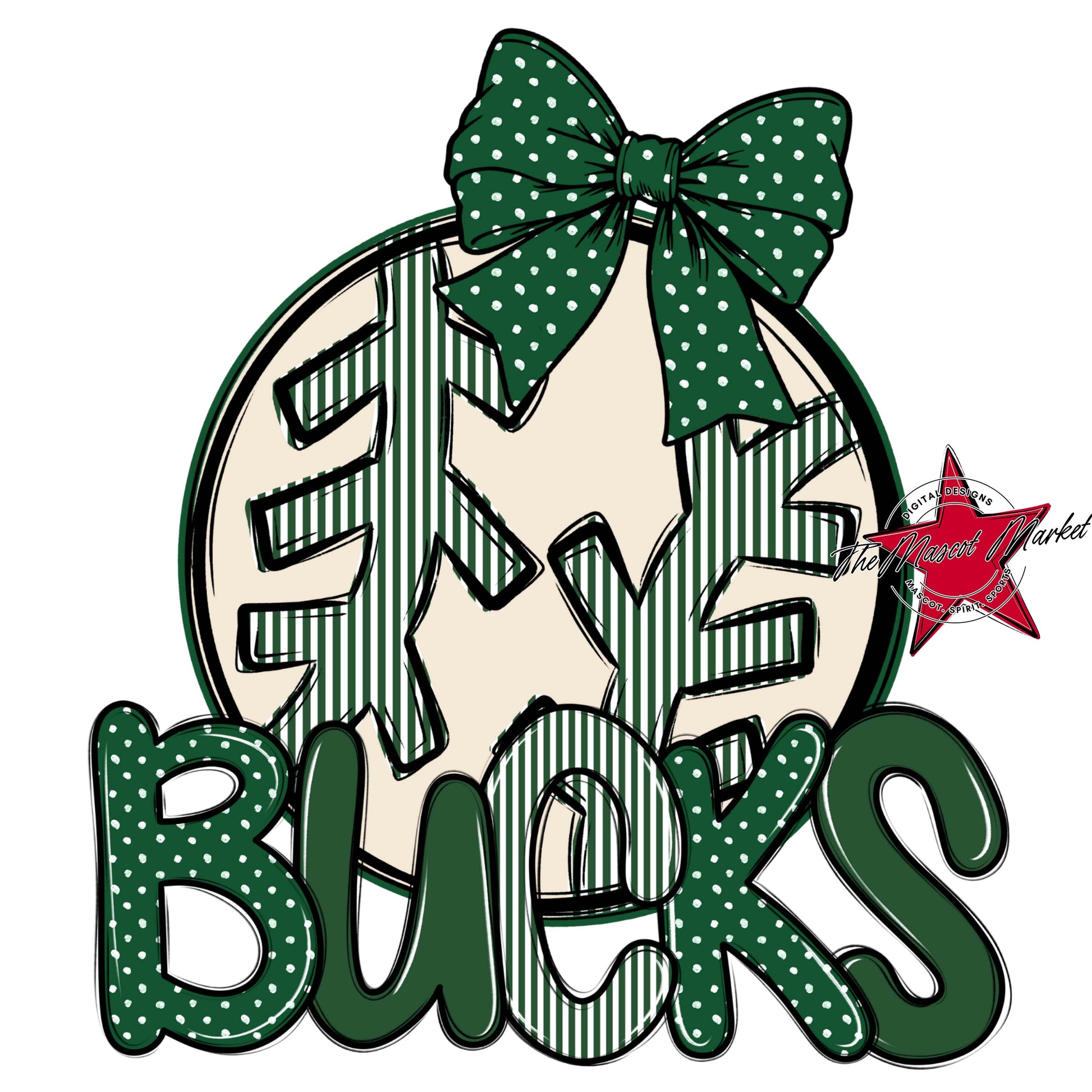 Bucks Baseball-Softball Spirit Design-Green