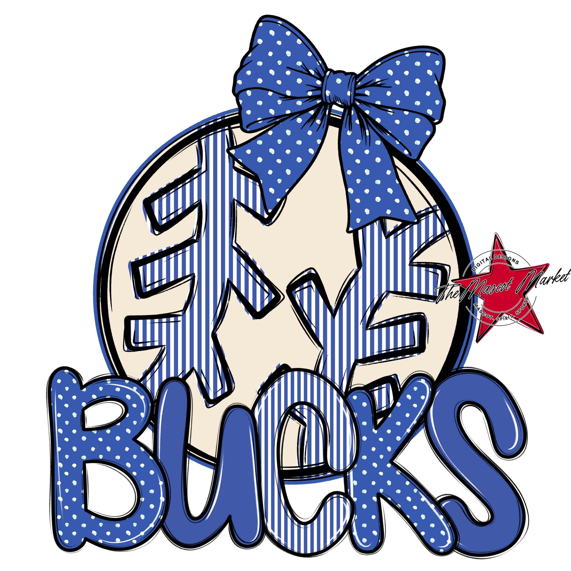 Bucks Baseball-Softball Spirit Design-Off Blue