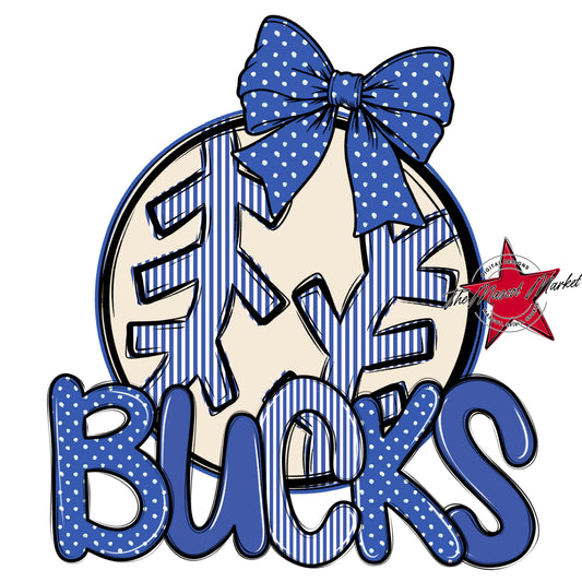 Bucks Baseball-Softball Spirit Design-Off Blue
