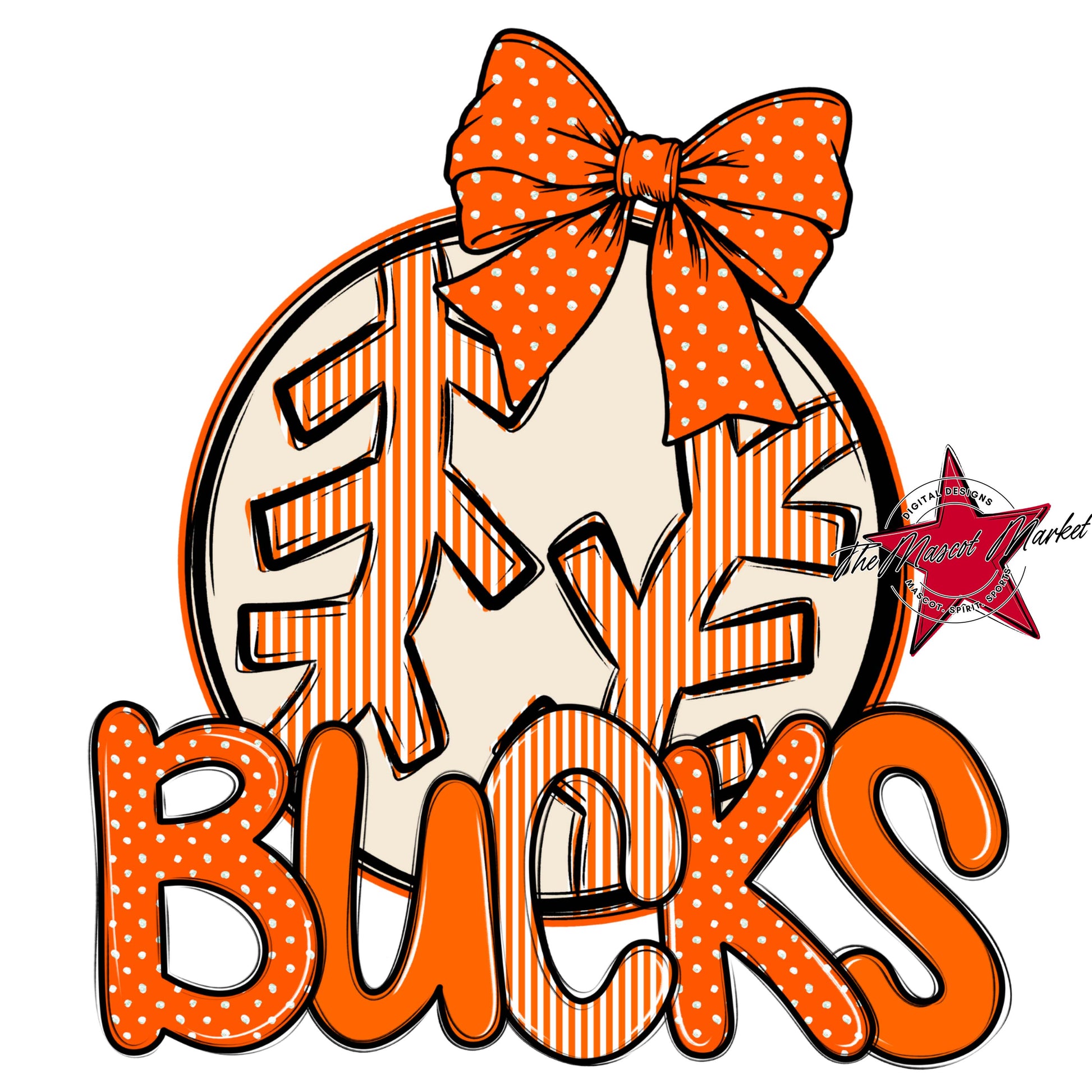 Bucks Baseball-Softball Spirit Design-Orange