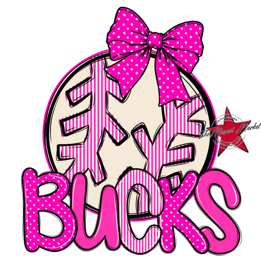 Bucks Baseball-Softball Spirit Design-Pink