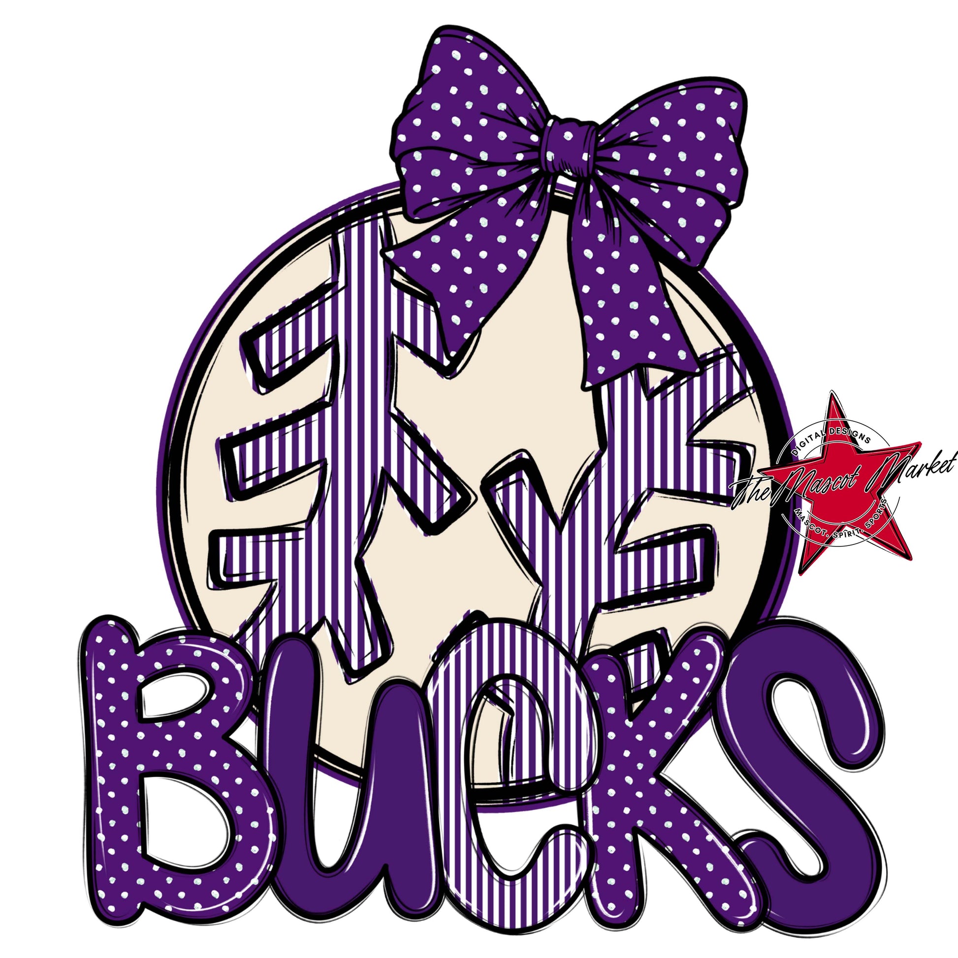 Bucks Baseball-Softball Spirit Design-Purple