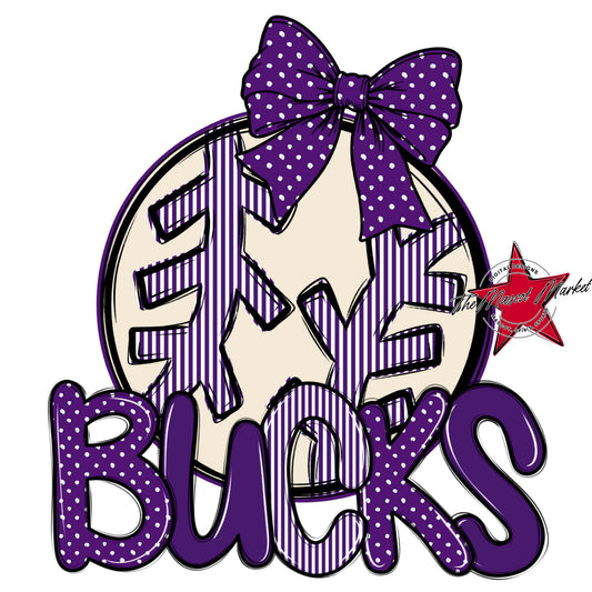 Bucks Baseball-Softball Spirit Design-Purple