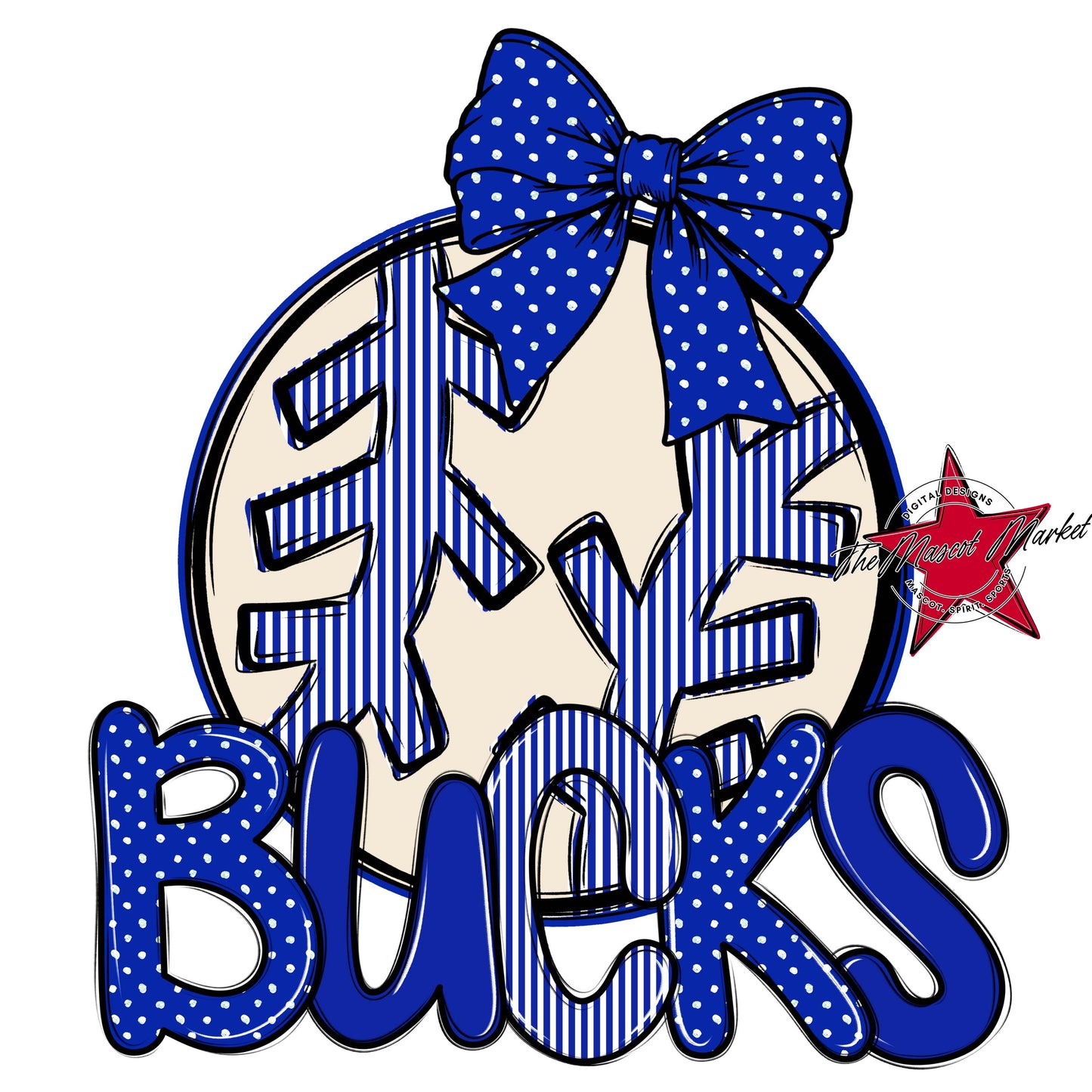 Bucks Baseball-Softball Spirit Design-Royal Blue