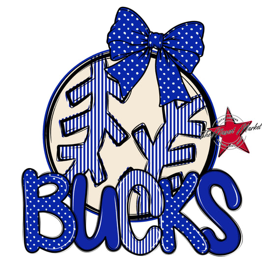 Bucks Baseball-Softball Spirit Design-Royal Blue