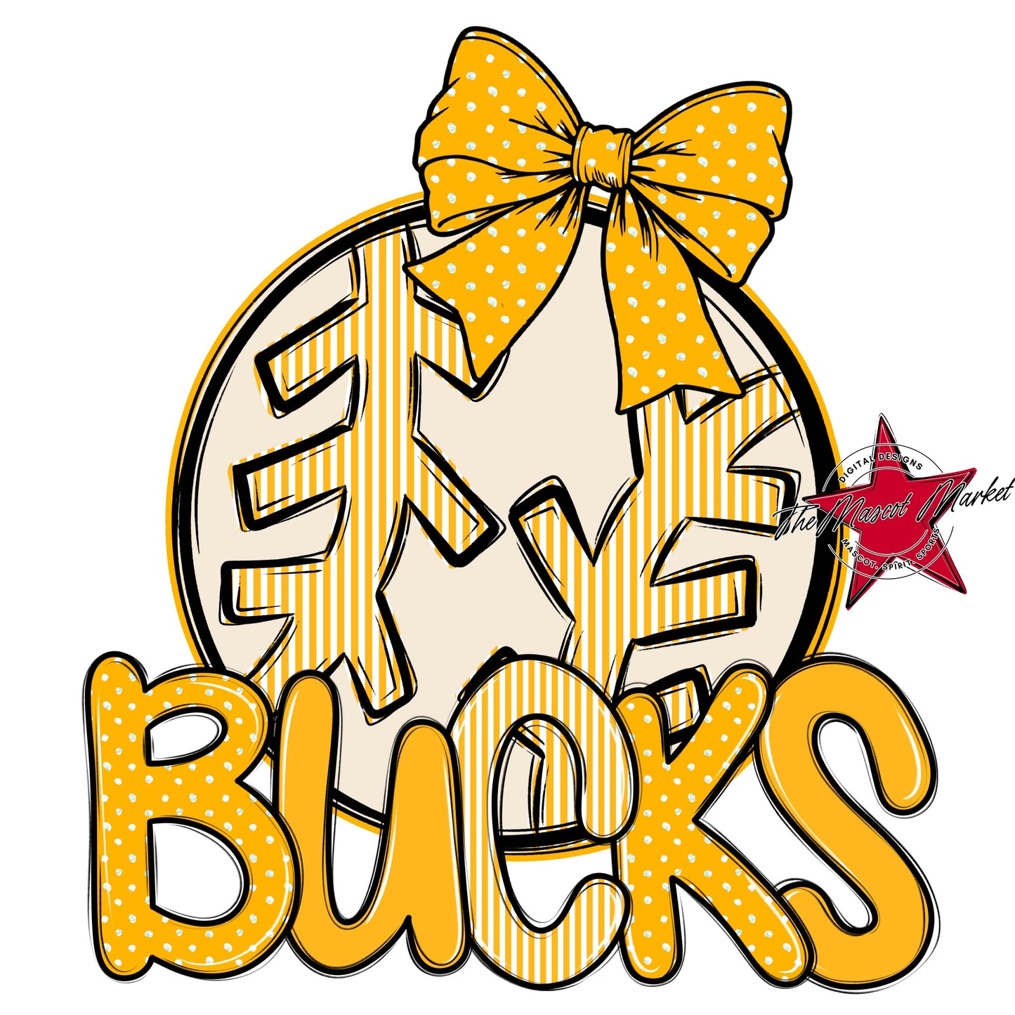 Bucks Baseball-Softball Spirit Design-Yellow