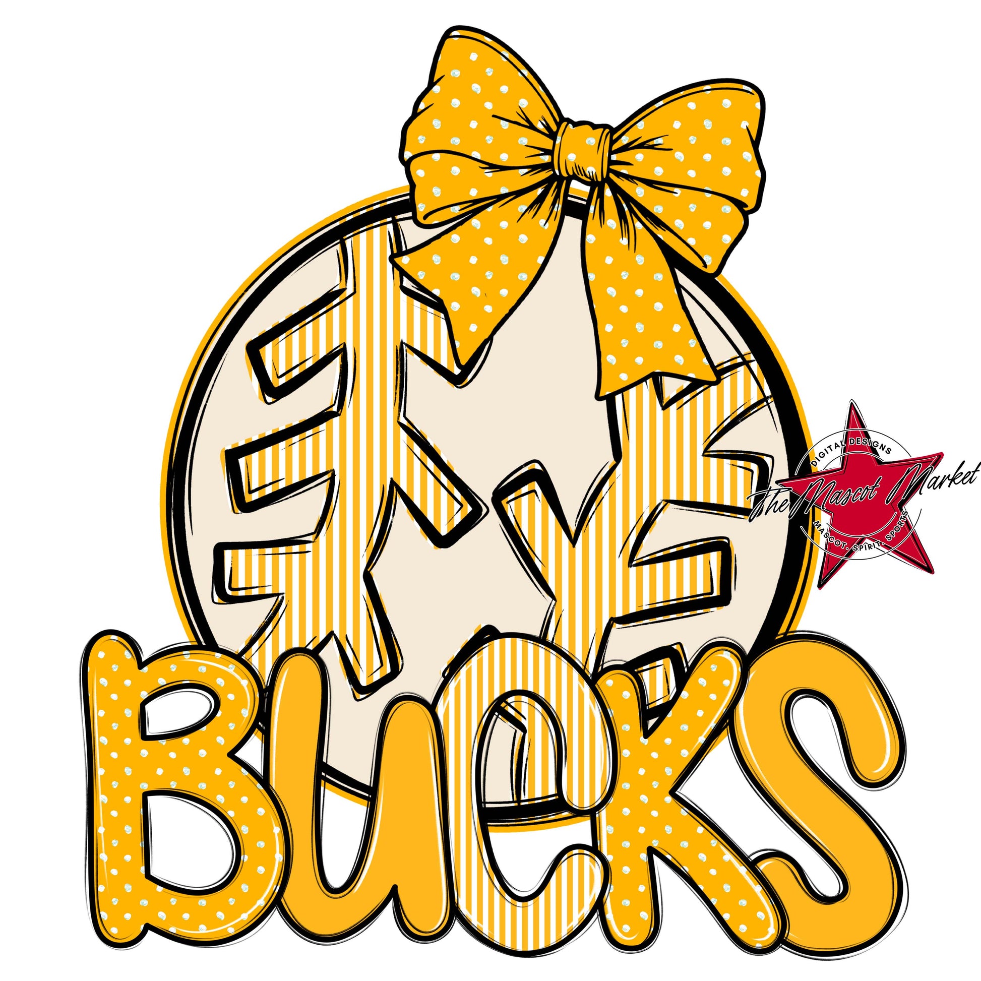 Bucks Baseball-Softball Spirit Design-Yellow