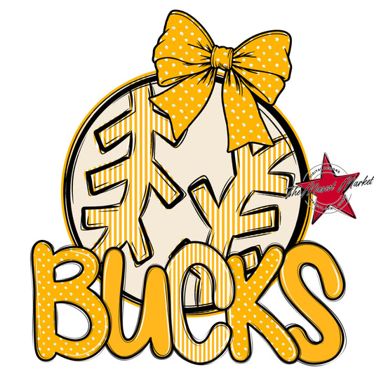 Bucks Baseball-Softball Spirit Design-Yellow
