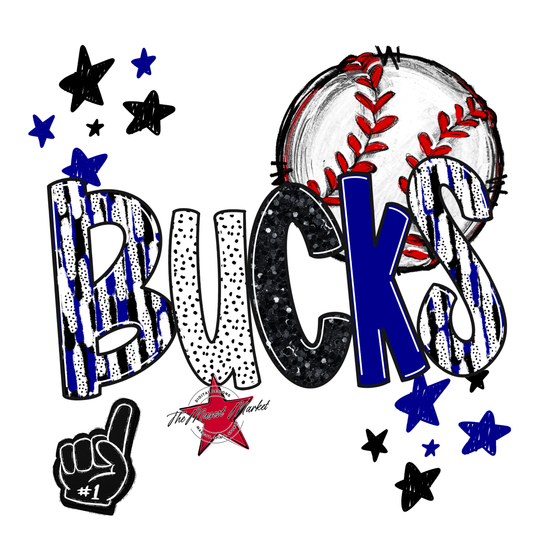 Bucks Baseball Scrape-Blue