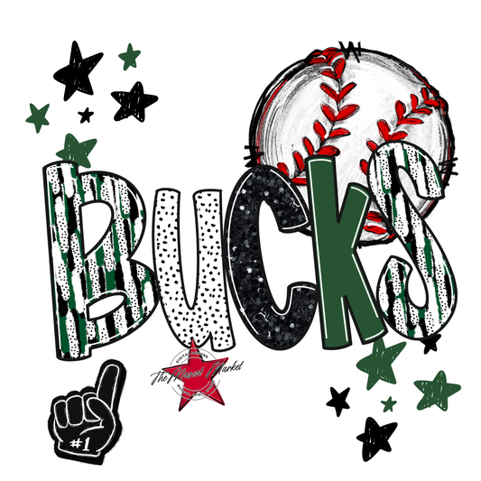 Bucks Baseball Scrape-Green