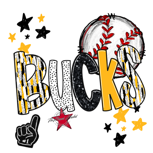 Bucks Baseball Scrape-Yellow