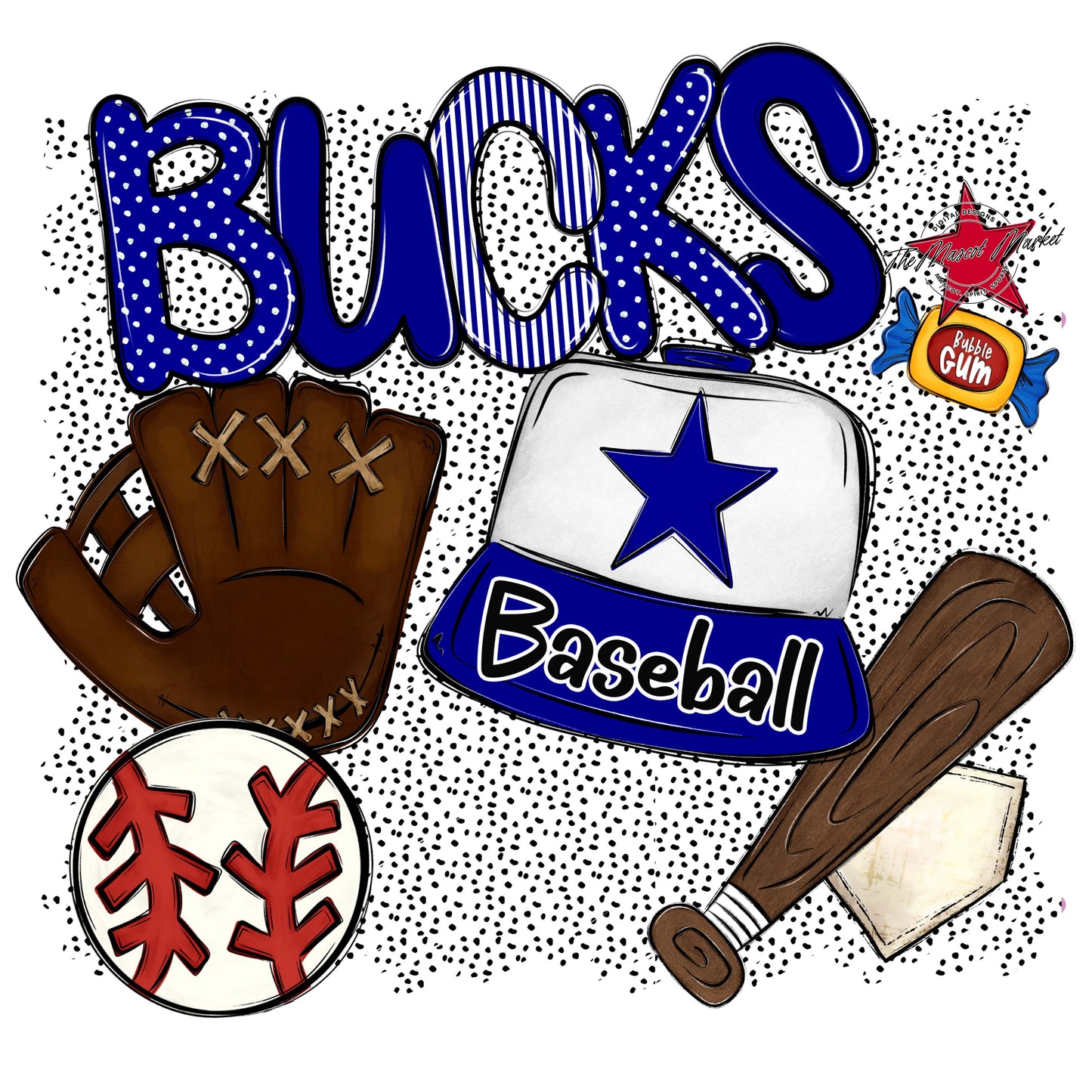 Bucks Baseball Spirit-Blue
