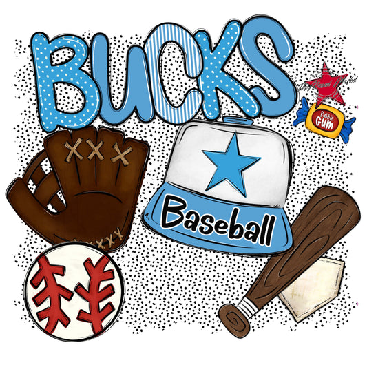 Bucks Baseball Spirit-Carolina Blue