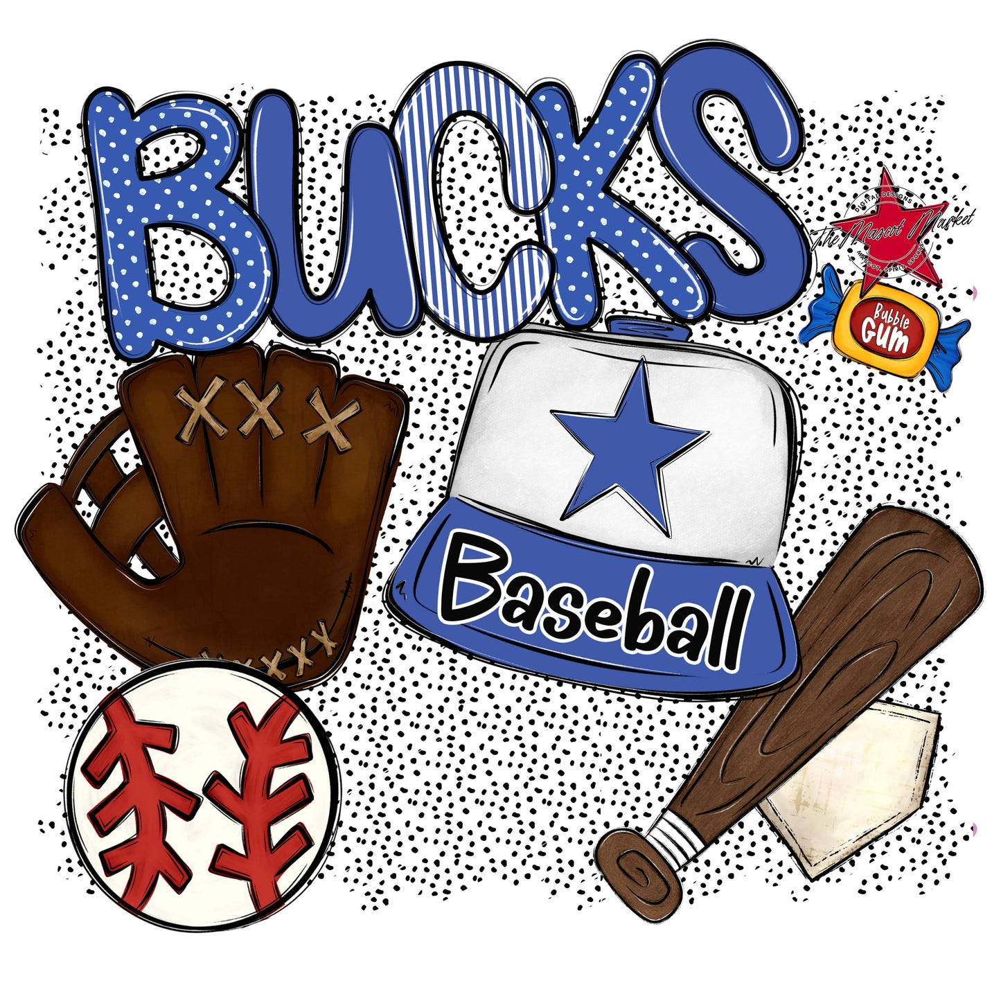 Bucks Baseball Spirit-Off Blue