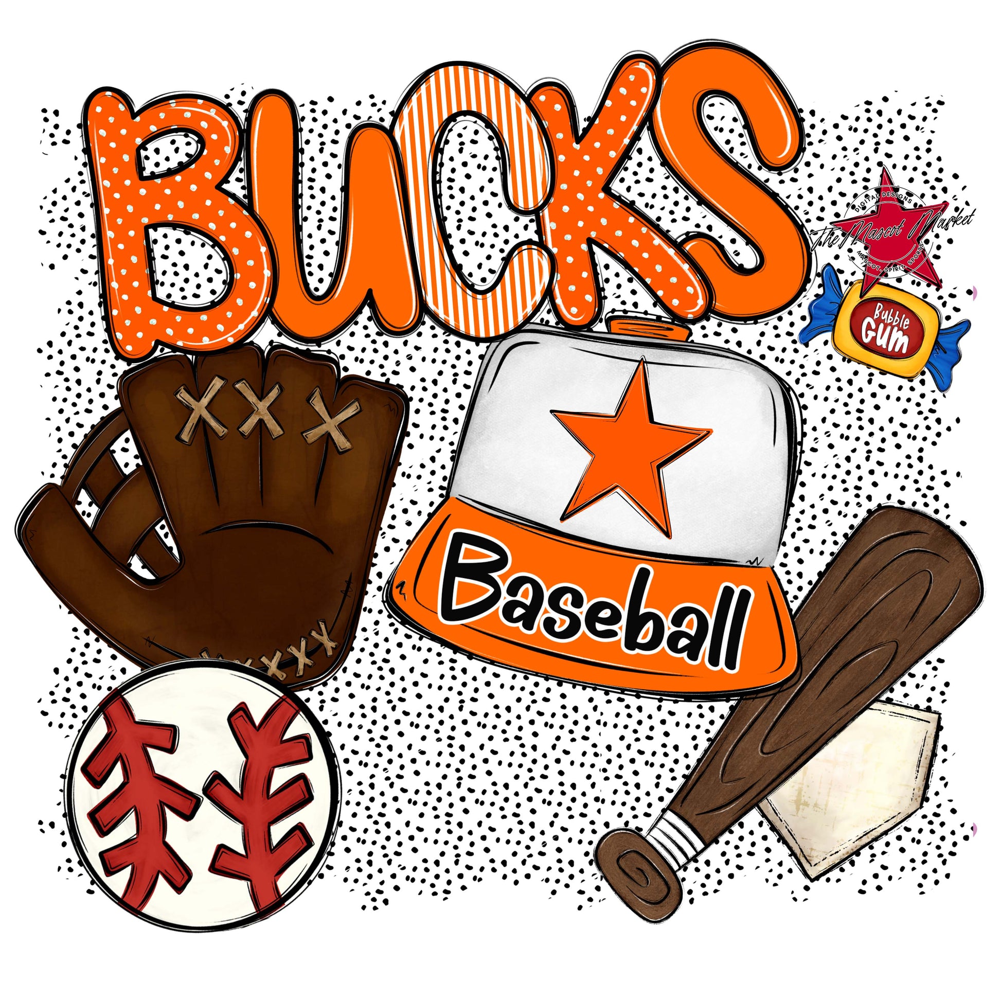 Bucks Baseball Spirit-Orange