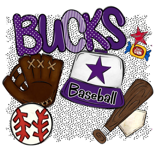 Bucks Baseball Spirit-Purple